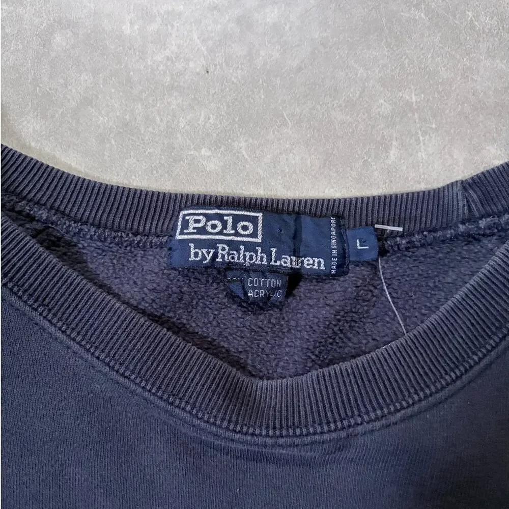 90s Vintage Polo Ralph Lauren Navy Crewneck -L